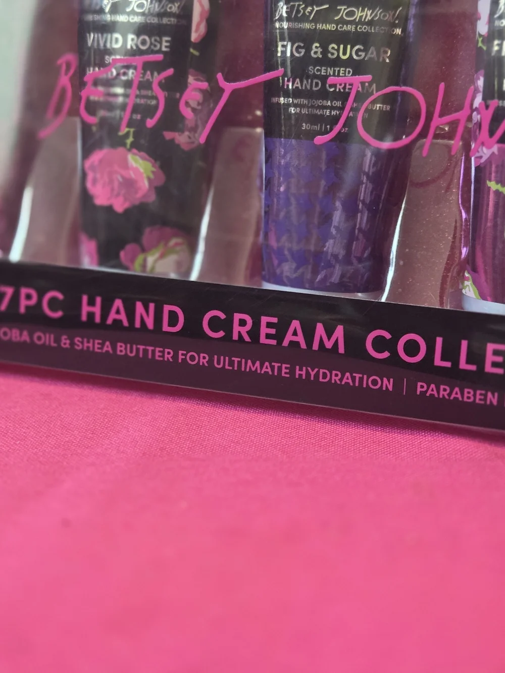 Betsey Johnson 7pc Vivid Rose & Floral Hand Cream Collection - Pink